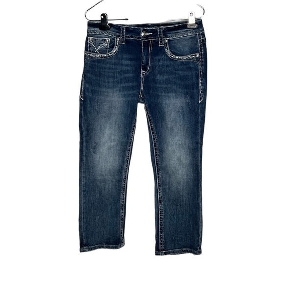 Grace In La Easy Fit Embroidered Jeans - Picture 1 of 13
